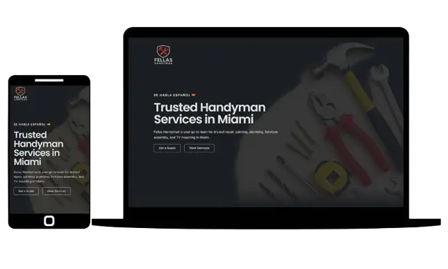 Website design for handyman services in Miami – WordPress project by FontWeb Services